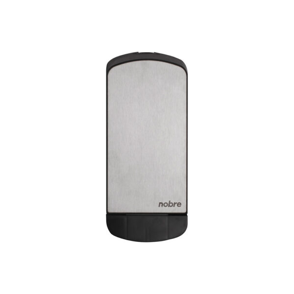 Dispenser para jabón líquido negro con tapa de acero inox