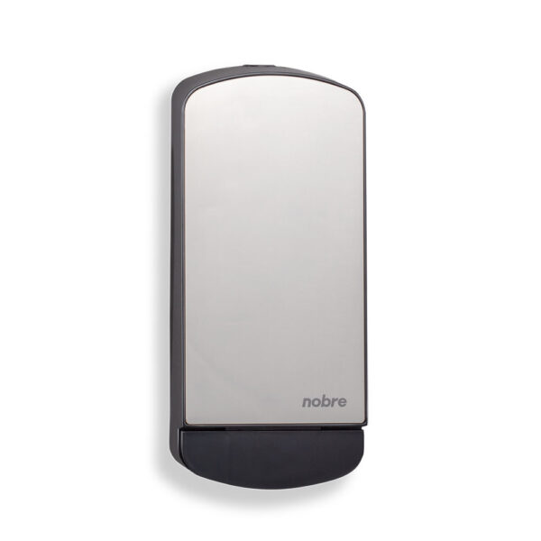Dispenser para jabón líquido negro con tapa de acero inox